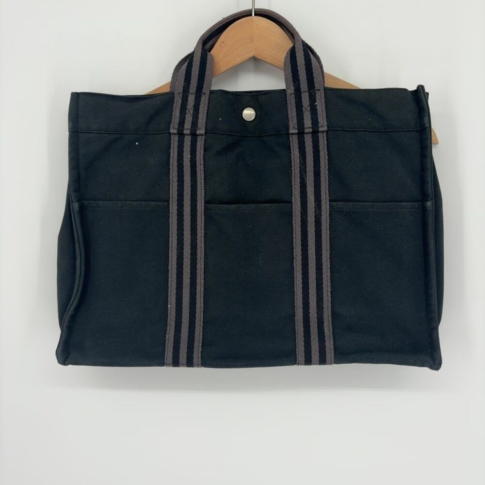 Hermes Black Canvas Tote Holdall